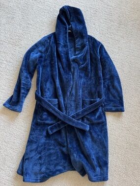 Boys Lands' End Midnight Blue Fleece Robe
